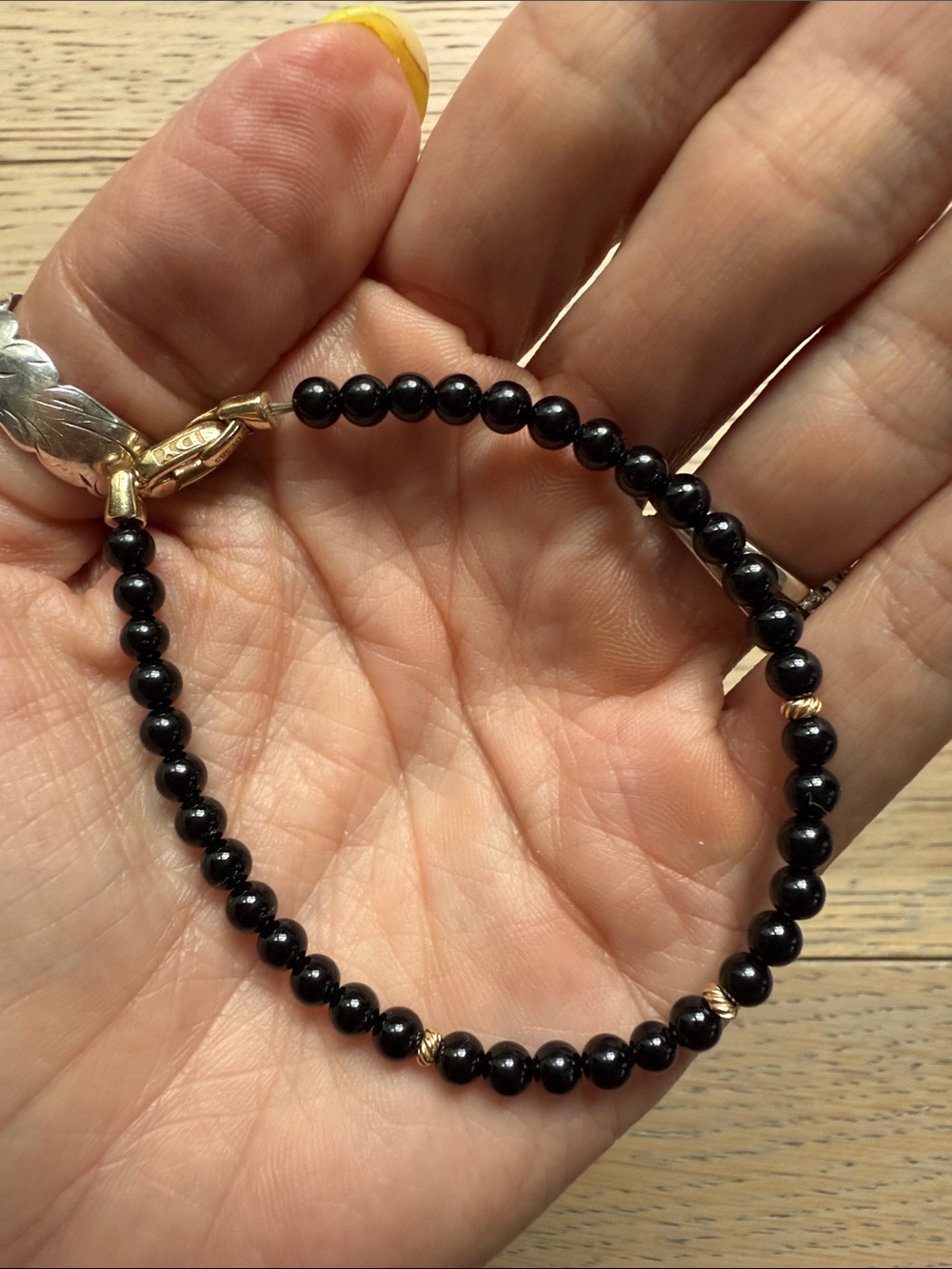 [RARE] David Yurman Black Onyx Spiritual Beads Bracelet with 14k Gold - Picture 3 of 4